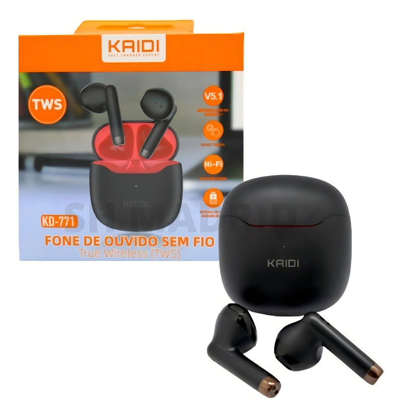 Fone De Ouvido Sem Fio Kaidi Tws Bluetooth 5.0 Touch Kd-771