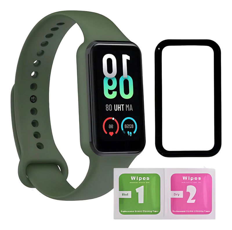Pulseira Silicone Borracha Para Xiaomi Amazfit Band 7 + Pel Cor Lilás