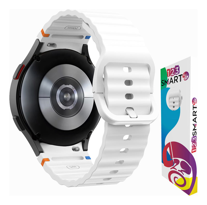 Pulseira De Silicone Ridge 3 Cores 123-alc-07 Marca 123smart Compavel Com Samsung Galaxy Watch 4 5 6 7 Fe 40mm 42mm 43mm 44mm 45mm 46mm 47mm Classic Pro - Cor Preto