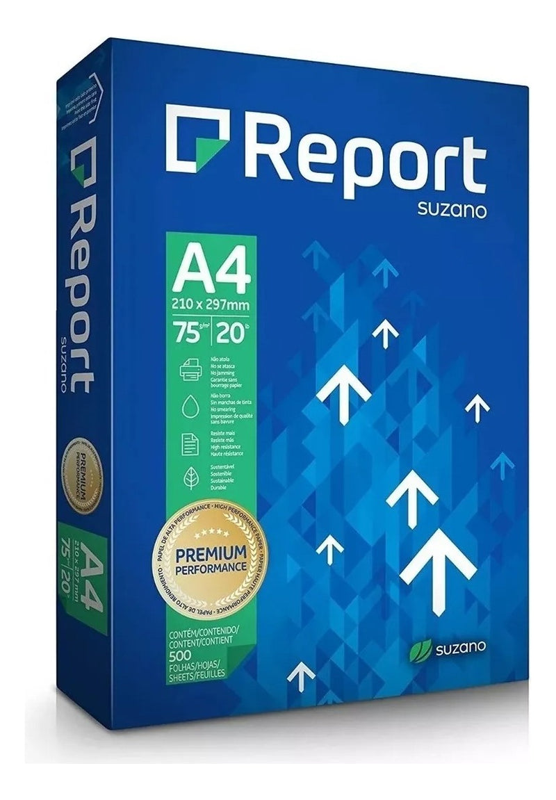 Papel Sulfite A4 75g Premium Report caixa com 2500 folhas cor branco