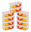 Kit 10 Potes 1 Litro Transparente Marmita Fitness Bpa Free