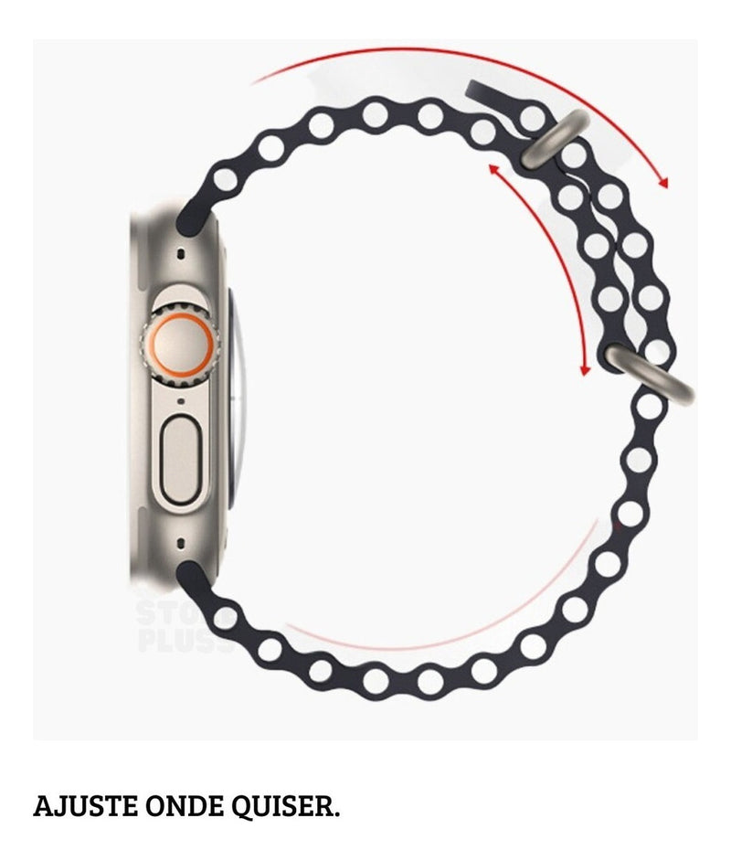 Pulseira Oceano Para Apple Watch Ultra 49mm Cor Lilás