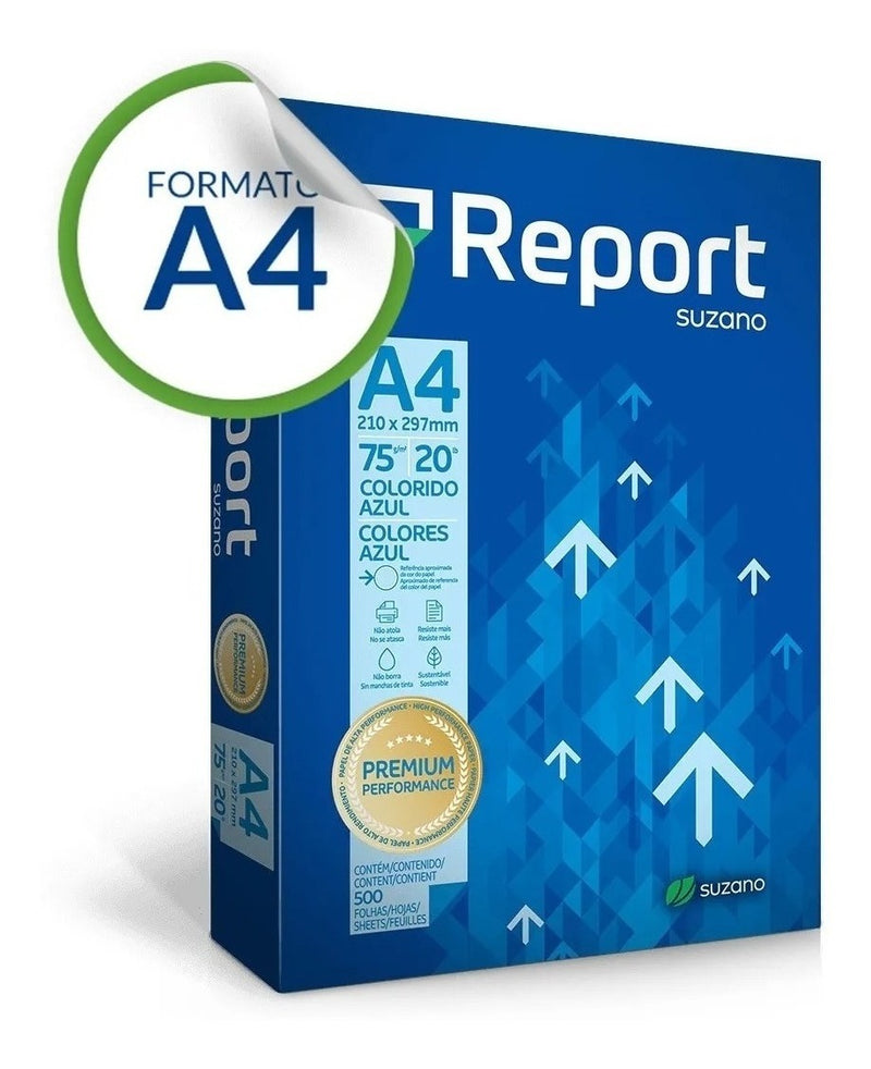 Report A4 Multifunção De 500 Folhas De 75g Branco De 5 Unidades Por Kit