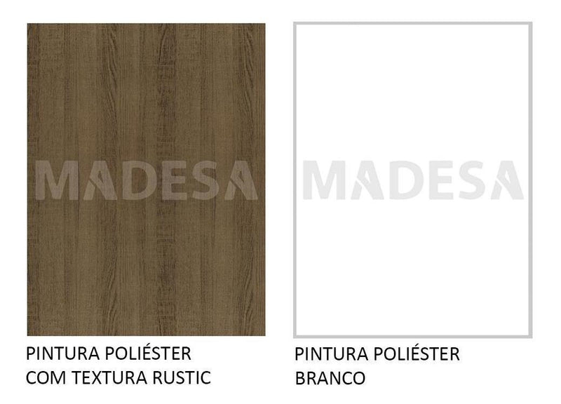 Armário de cozinha modulada completa compacta Emilly pop com armário e balcão cor rustic/preto GREM229002