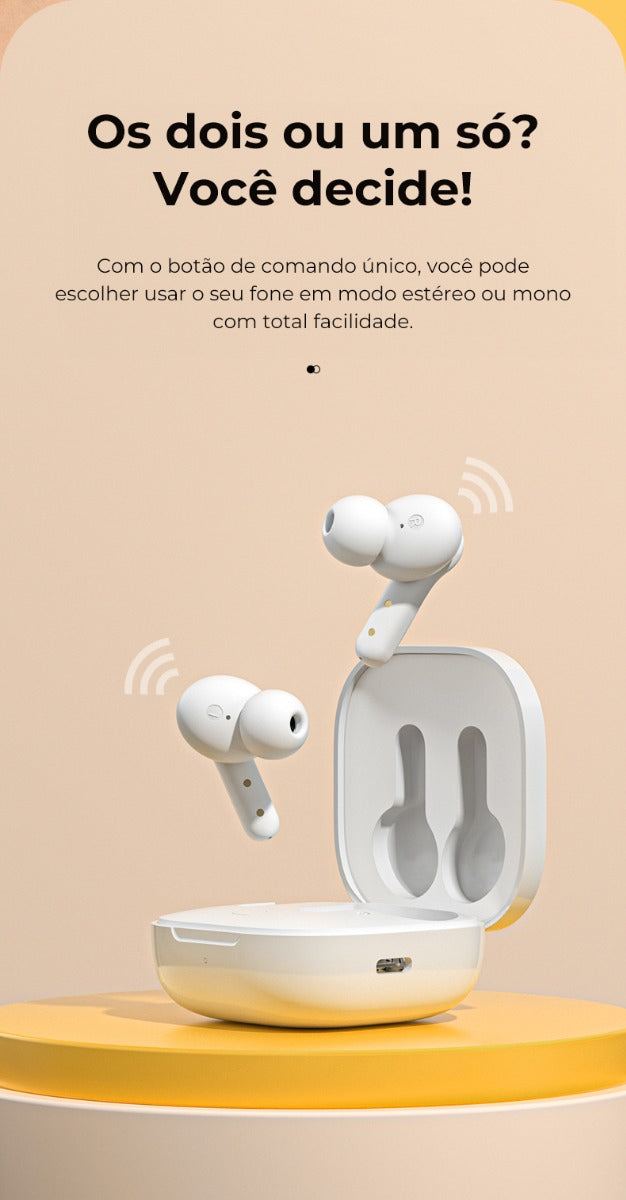 Fone De Ouvido Qcy T13 Com 4 Microfones E Bluetooth 5.1 Cor Preto