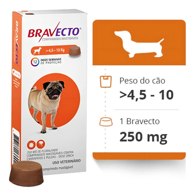 Bravecto Antipulgas carrapato comprimido Cães 20 a 40 kg Full