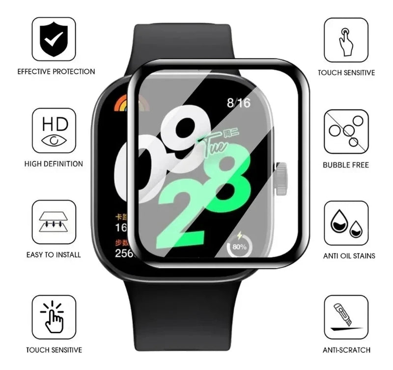Película 3d 9d Cerâmica Para Redmi Watch 3 4 5 Active Lite