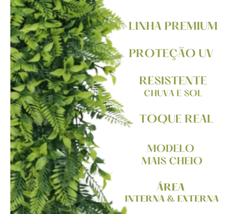 Placa De Mini Samambaia Eucalipto 40x60 Jardim Vertical Luxo Muro Ingles Para Área Interna Externa