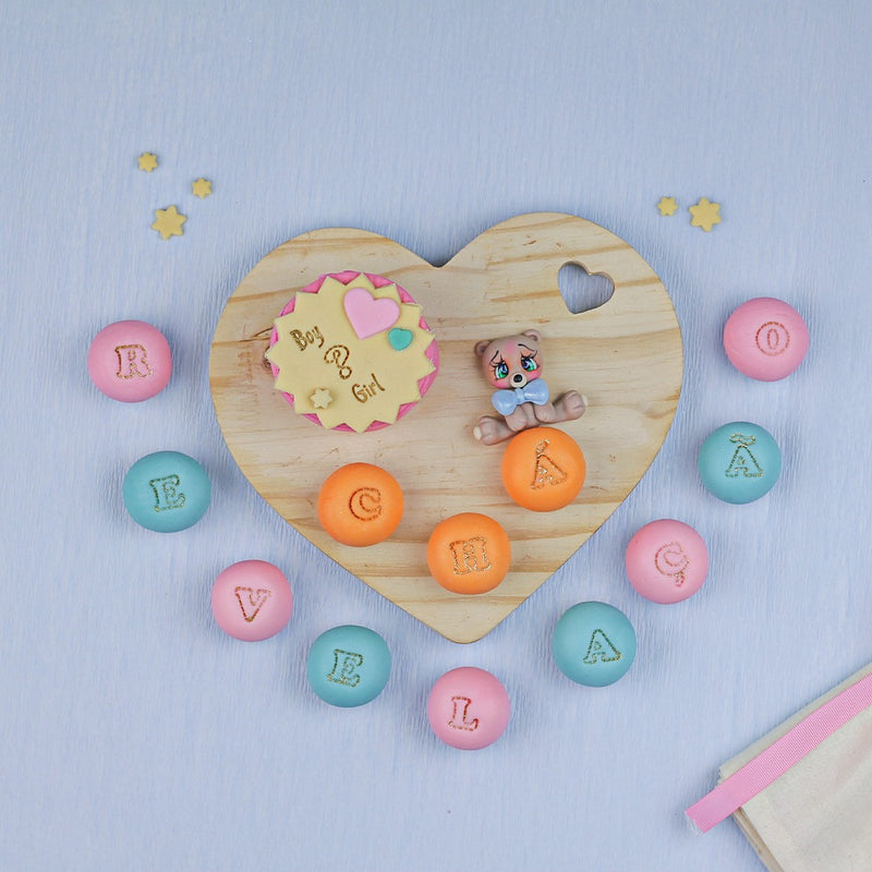 Kit 32 Carimbos Letras Fofas 2cm Para Brigadeiros Bluestar Cor Rosa