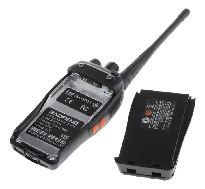 Kit 3 Radio Comunicador Walktalk 12km Segurança Profissional Cor Preto