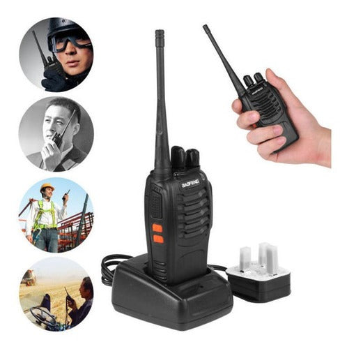 10 Baofeng Rádio Comunicador Walk Talk 777 Alcançe 12km 16ch Bandas de freqüência 400-470MHz Cor Preto