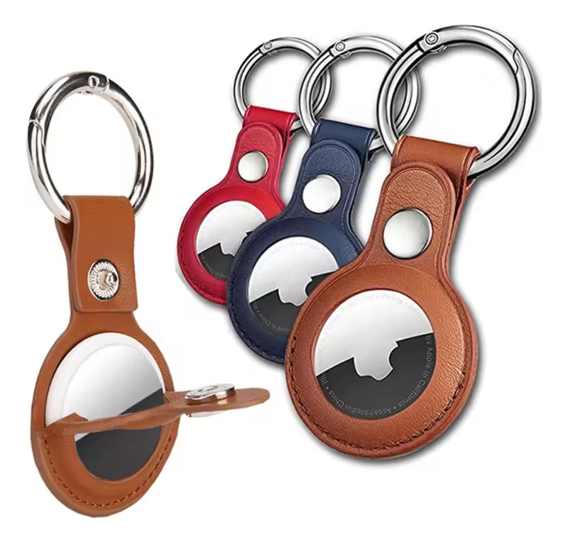Capa Case De Couro Para Airtag Com Chaveiro Premium