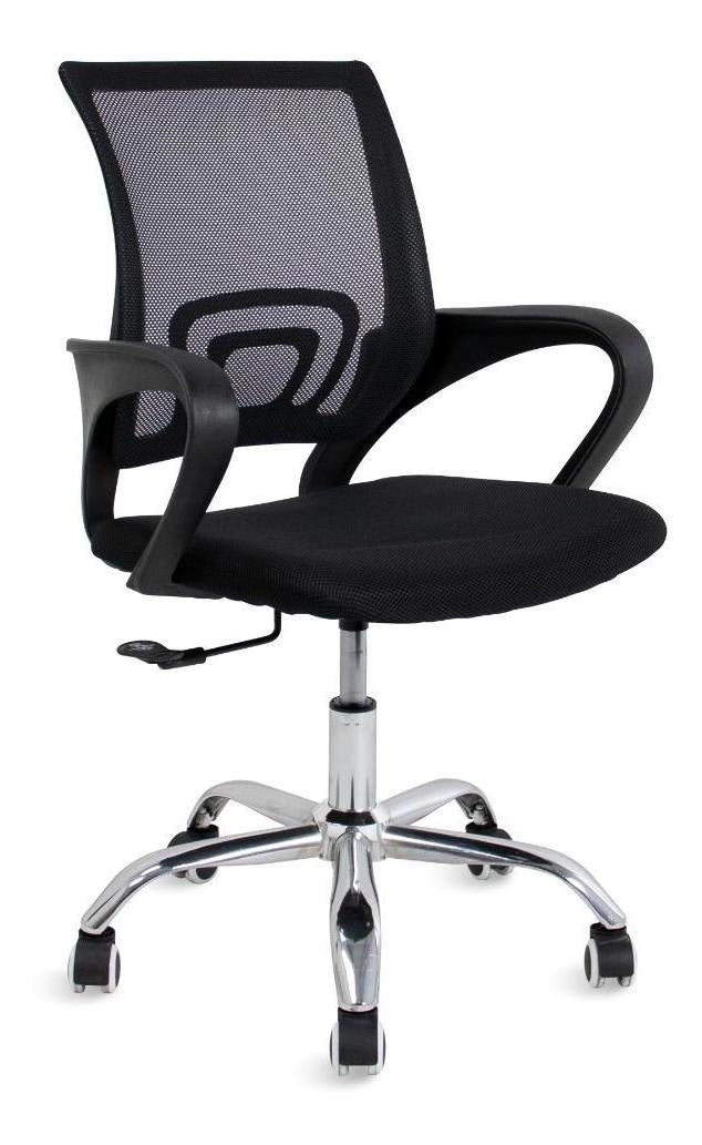 Cadeira de Escritório Pctop Office Fit 1001 9050 Ergonômica Preta com Estofado de Mesh y Tecido