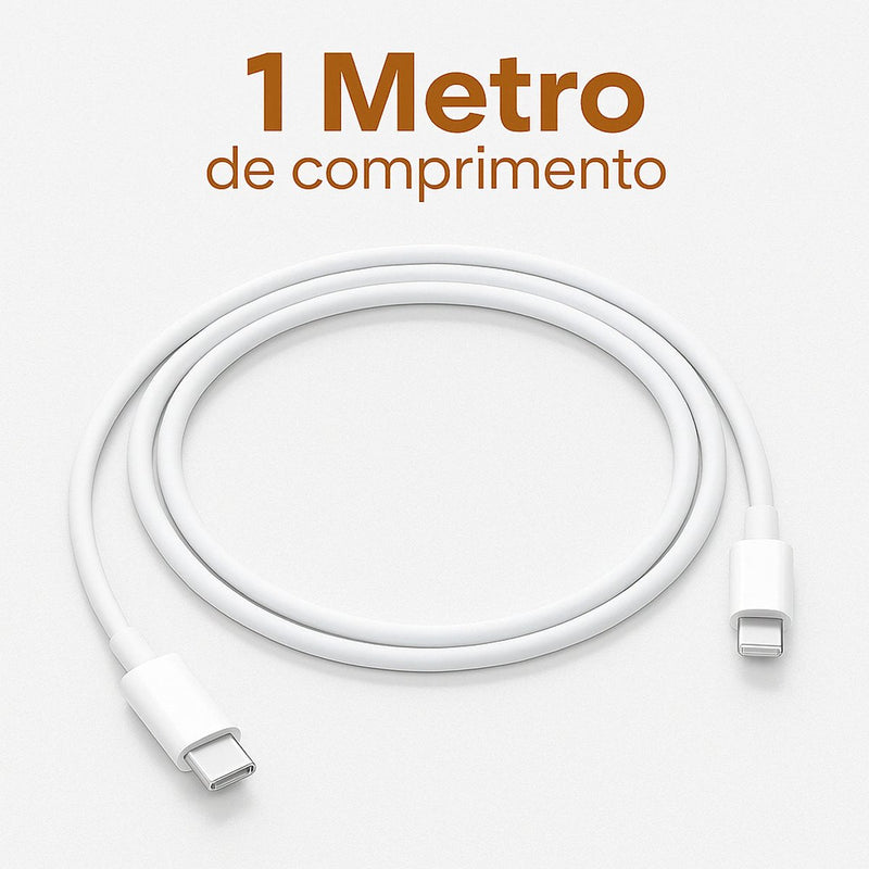 Cabo Carregador Turbo Tipo C Para iPhone 8 X Xr 11 12 13 14 Pro Max Cor Branco Dtimp