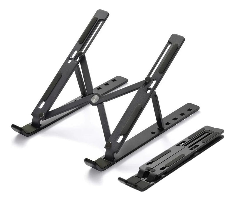 Suporte De Notebook Articulado Dobrável Ergonomico Em Aluminio Prateado Rishon