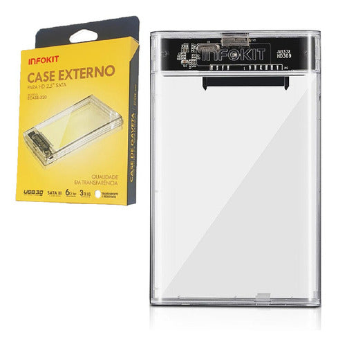 Case Externa Gaveta Para Hd Sata 2,5 Usb 3.0 Transparente Pafesa Tech Notebook Computador Pc Portátil Para Windows