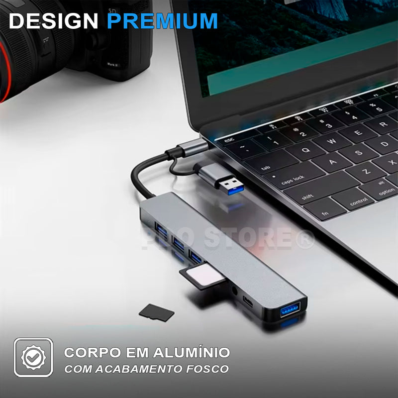 Hub Usb 8 Portas Usb 3.0 5 Gbps Extensor Adaptador Usb 3.0 Computador Pc Notebook Pdo Store