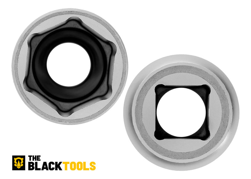 Jogo De Soquetes Longos Sextavado 1/2 Pol Aço Crv 10 A 22mm Tks100 The Black Tools