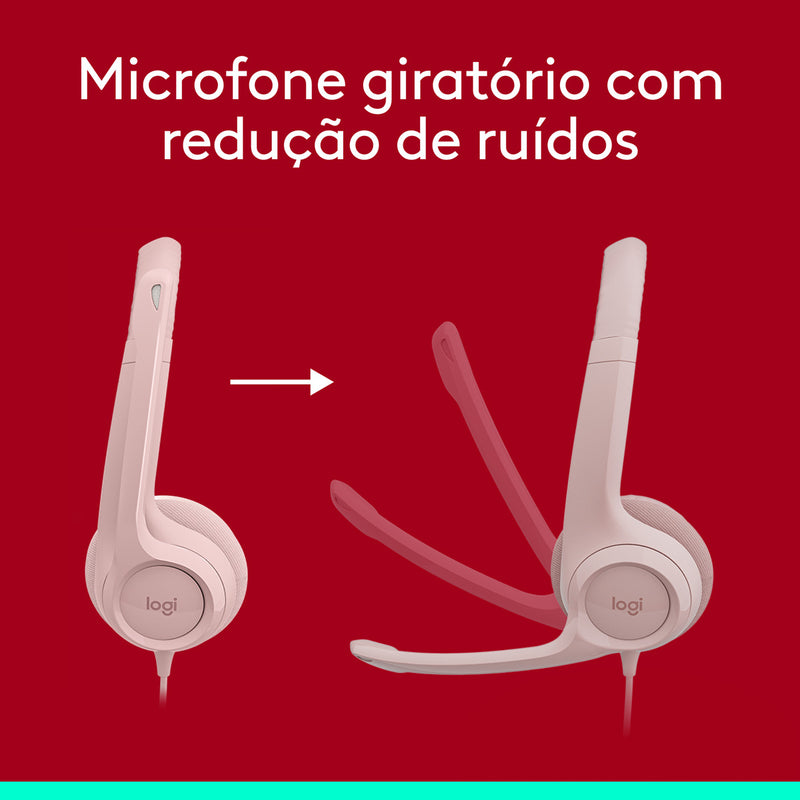 Headset com fio USB Logitech H390 Preto