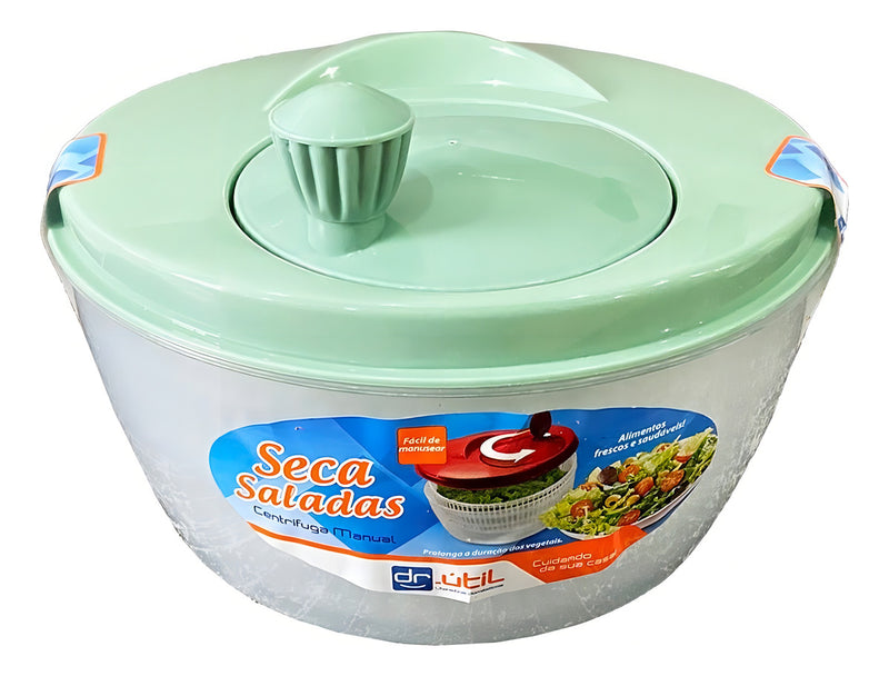 Centrífuga De Salada Secador Verduras Manual 4 Litros Cores Cor Cinza