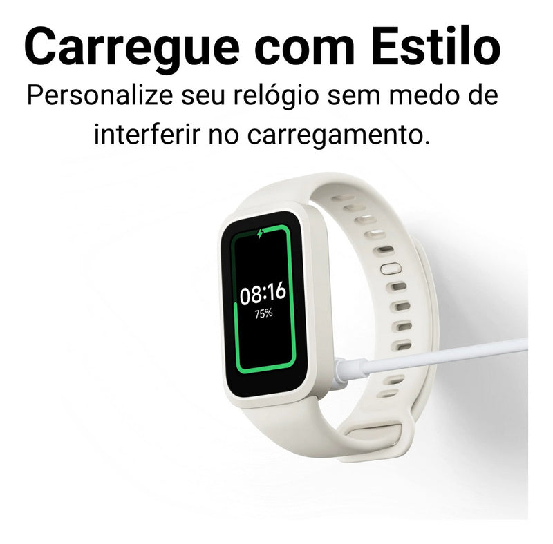 Pulseira 2em1 Protetora Para Xiaomi Smart Band 9 Active 1.47 Cor Rosa-claro
