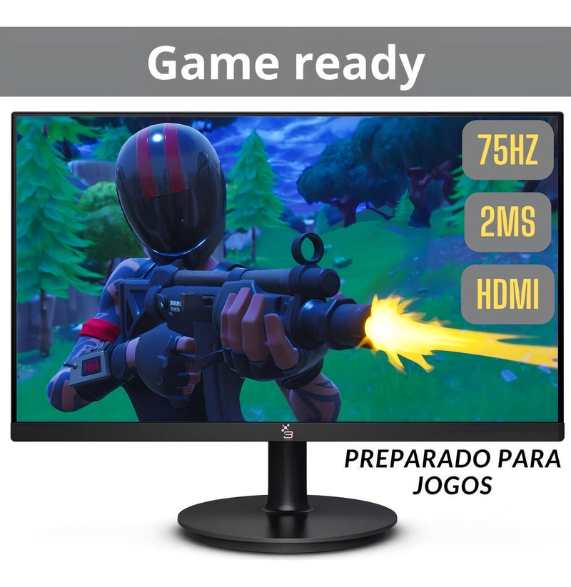 Monitor 19.5 Led 3green 75hz Hd Gamer 2ms Hdmi E Vga Vesa Cor Preto 110V/220V