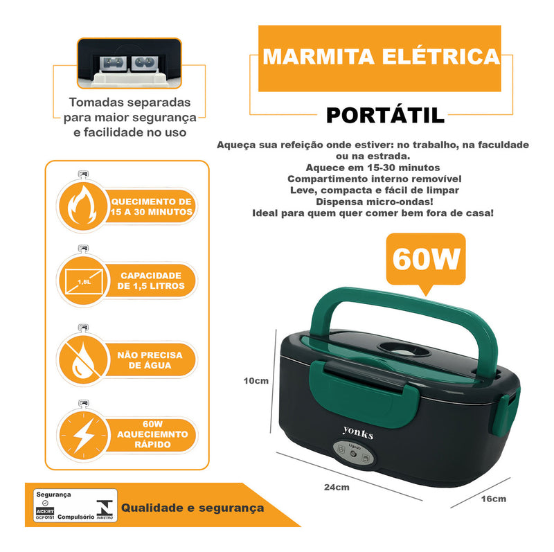 Marmita Elétrica Yonks Bivolt Carro/casa 12v/24v E 110v/220v