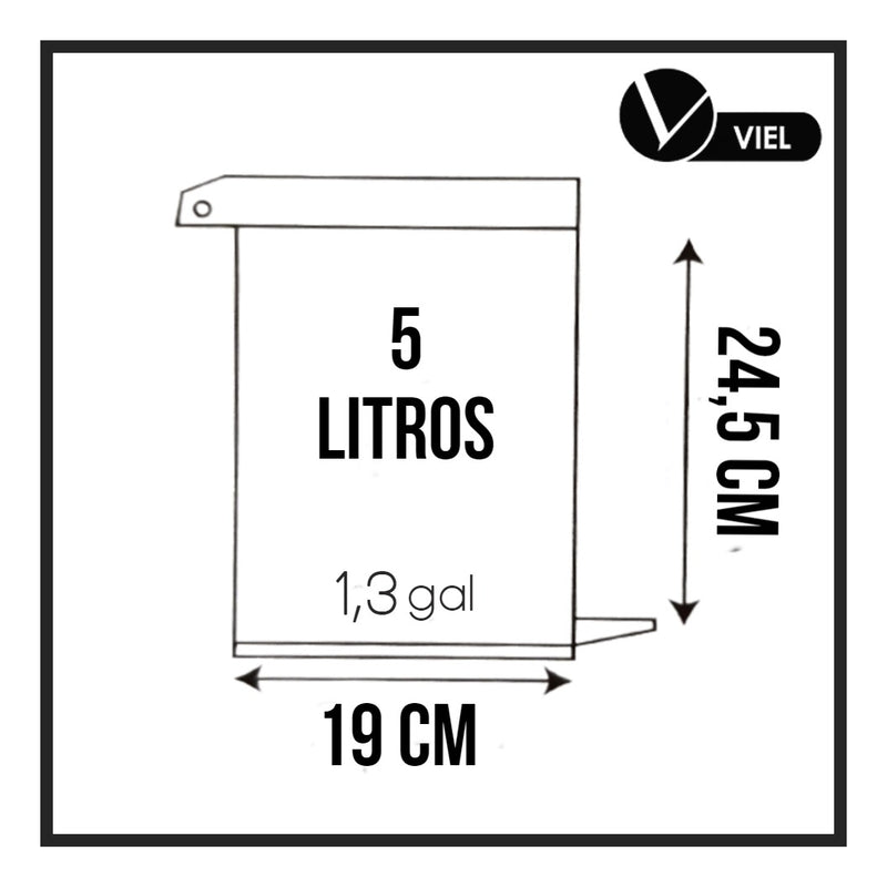 Lixeira Banheiro Pedal 5 Litros Plástico Cesto Escritório Cor Preto