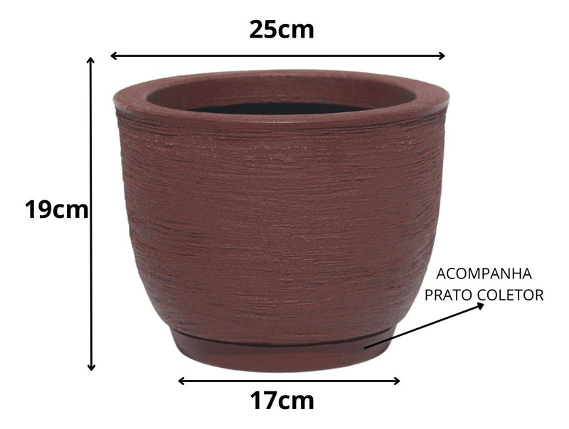 Vaso Planta Decorativo Polietileno Jardim Bojo Escovado N1