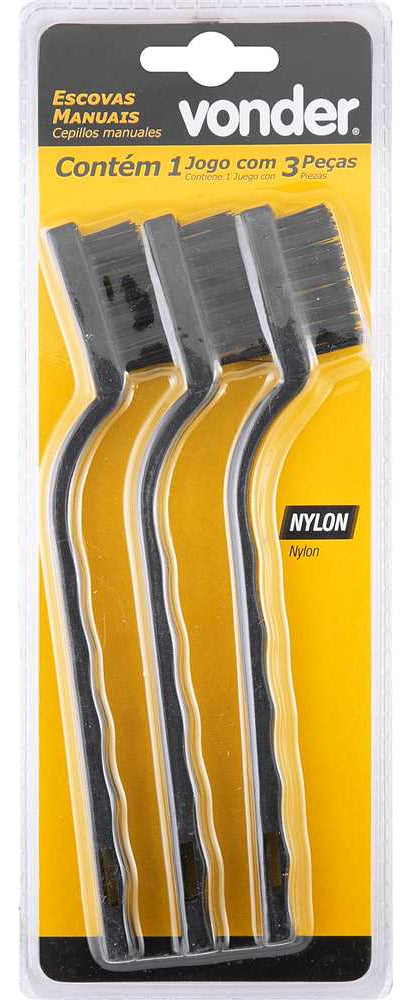 Jogo De Escovas Manuais Em Nylon C/ 3pçs Vonder