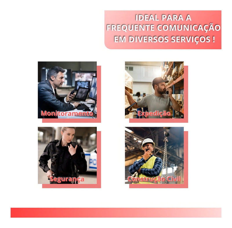 Kit 6 Radios Comunicador Baofeng 777s Profissional Ht Uhf Bandas de freqüência UHF 400-470 MHz Cor Preto
