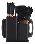 Kit Conjunto 19 Pçs De Utensílios Facas Silicone E Plástico