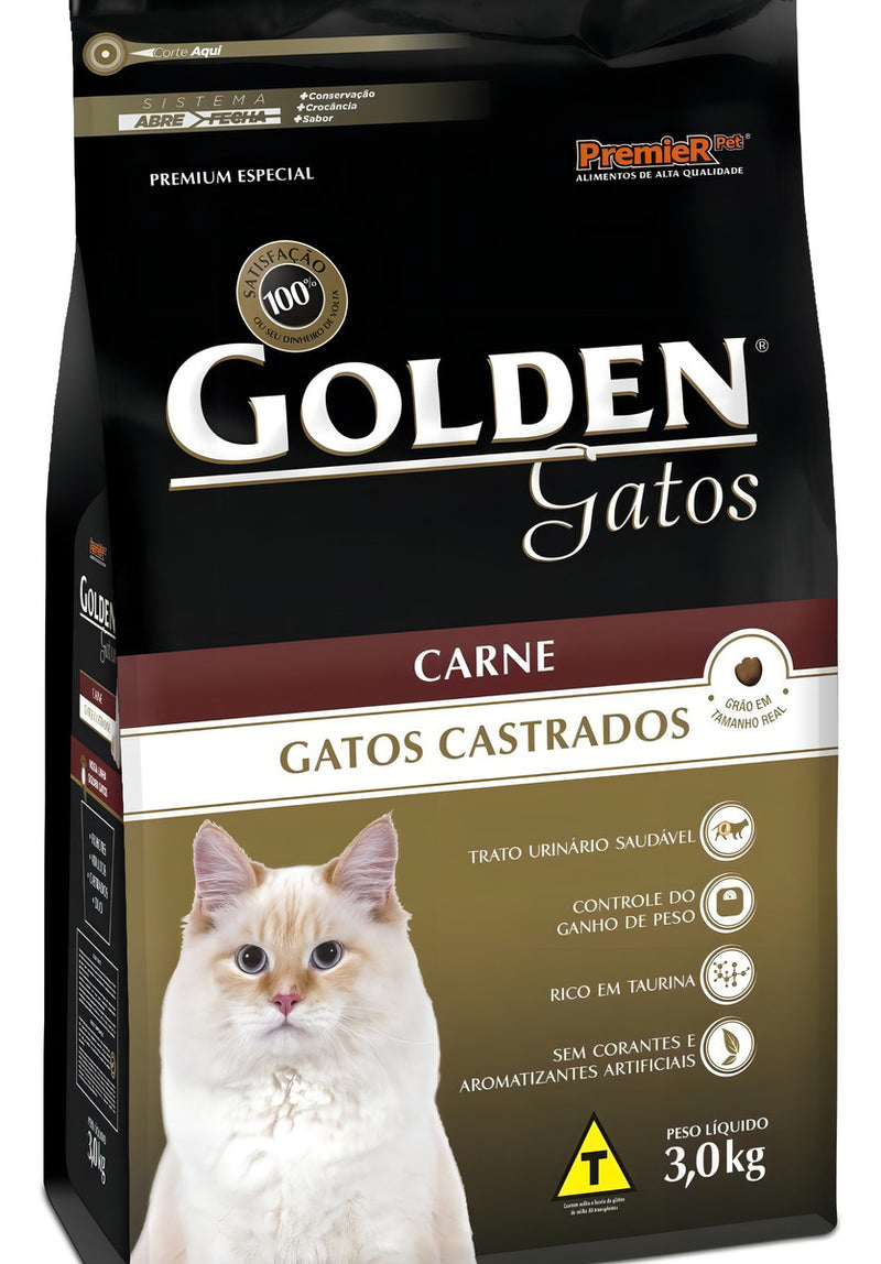 Alimento Golden Premium Especial Castrados para gato adulto sabor salmão de 3 kg