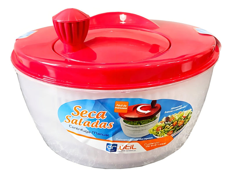 Centrífuga De Salada Secador Verduras Manual 4 Litros Cores Cor Cinza