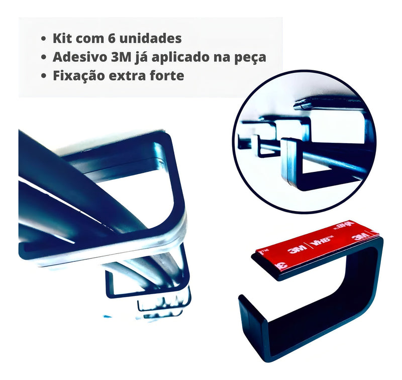 6 Organizador Fios Cabos Oculto Baixo Mesa Fácil Instalação