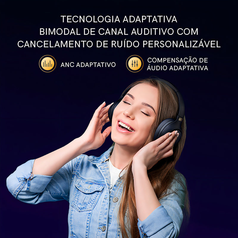 Headset Qcy H3 Anc Adaptativo Bluetooth 5.3 Multiponto 60h Cor Preto