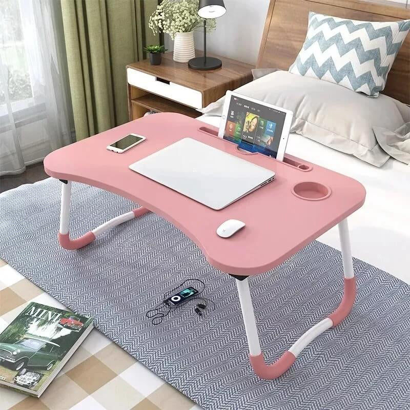 Mesa Suporte Notebook Dobrável Cama Sofá Trabalho Estudo Cor Preto