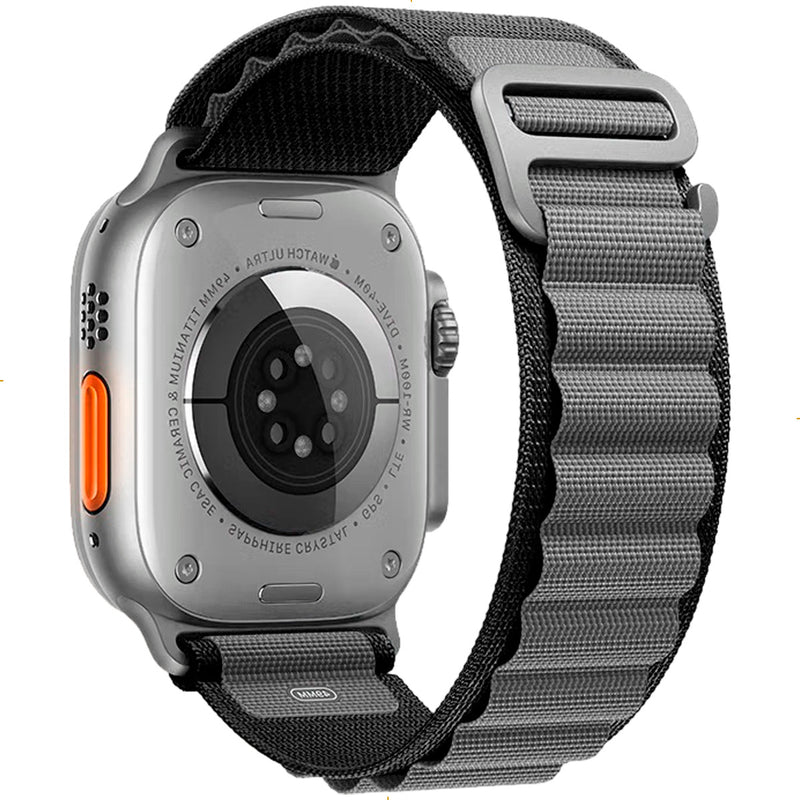 Pulseira Loop Para Watch Apple Ultra Alpine Alpinista Nylon Cor Laranja/Preto - 42mm 44mm 45mm 49mm