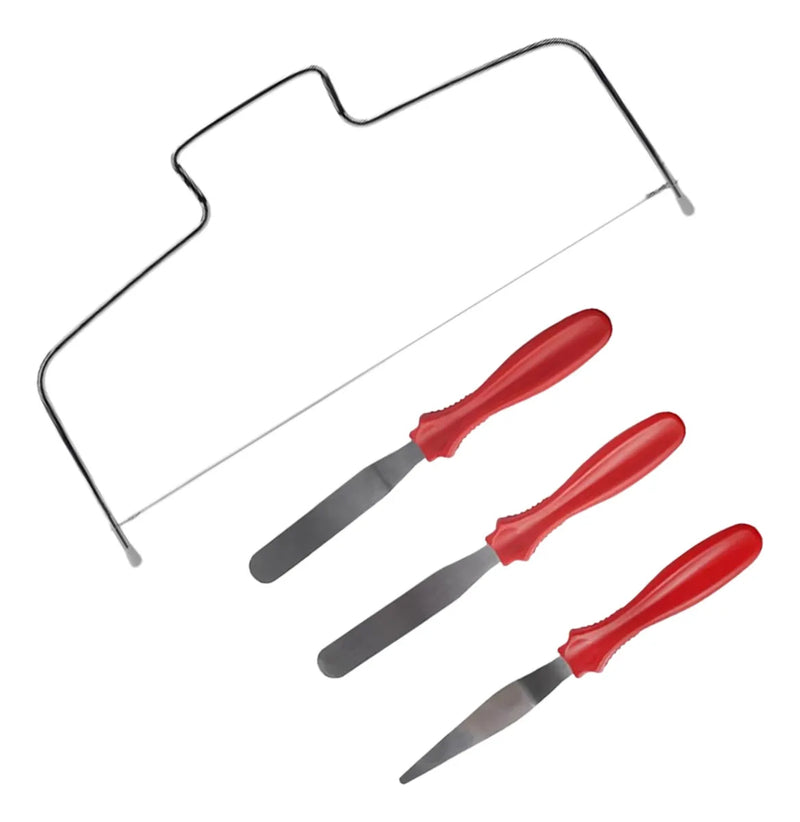 Kit Nivelador Cortador Fatiador Espátulas Confeiteiro Bolos