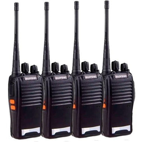 Kit 4 Radios Comunicador 777s 16canais Profissional O Melhor Bandas De Freqüência Bf777s Cor Preto