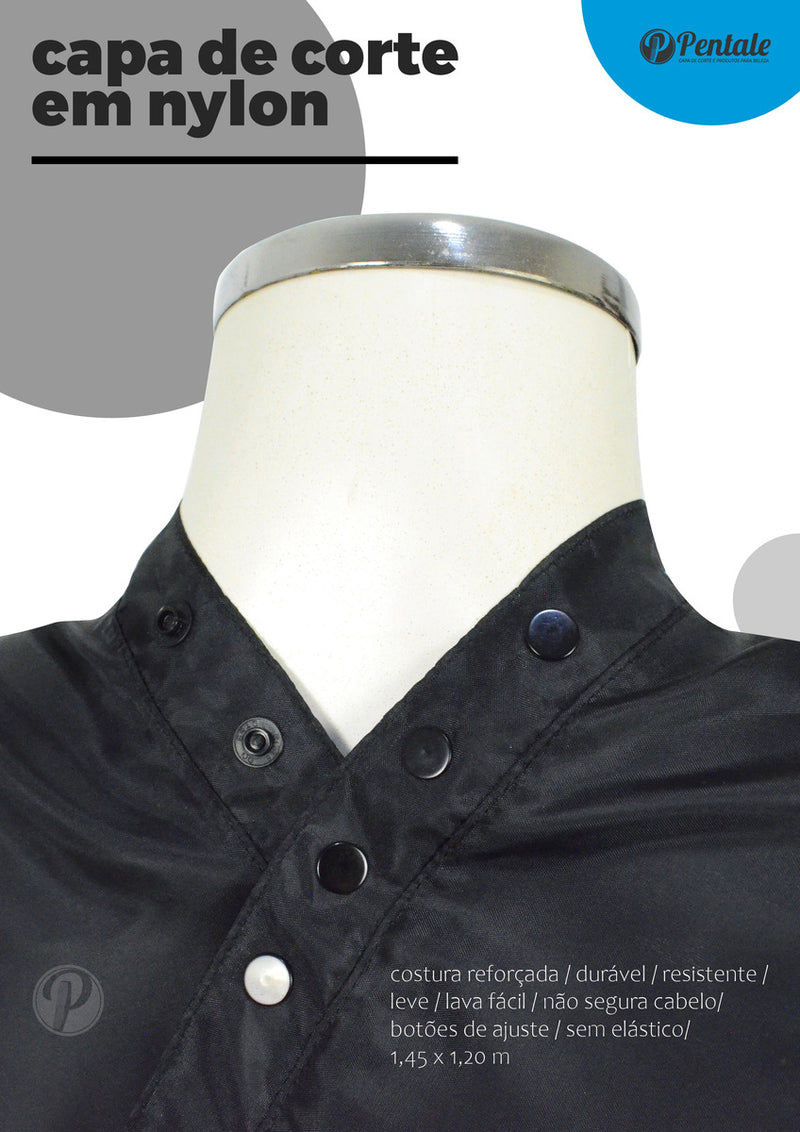Capa De Corte Cabeleireiro / Barbearia Nylon Cor Azul