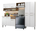Armário de cozinha modulada completa compacta Emilly pop com armário e balcão cor rustic/preto GREM229002