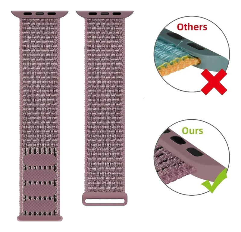 Baú do Viking pulseira Nylon Loop rosa areia compatível com Apple Watch 38/40/41/42mm