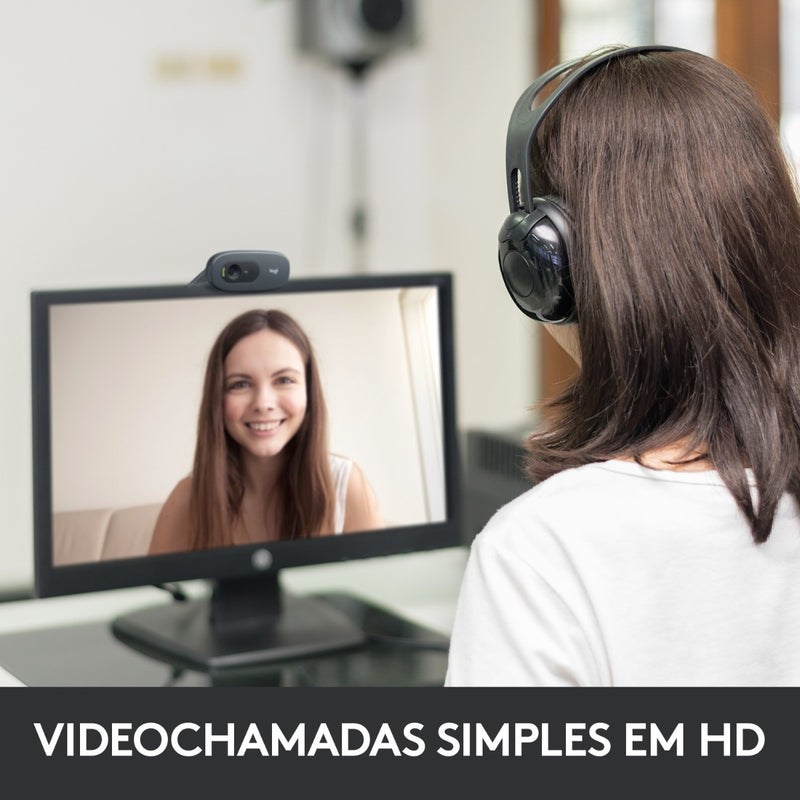 Webcam HD Logitech C270 com Microfone Embutido