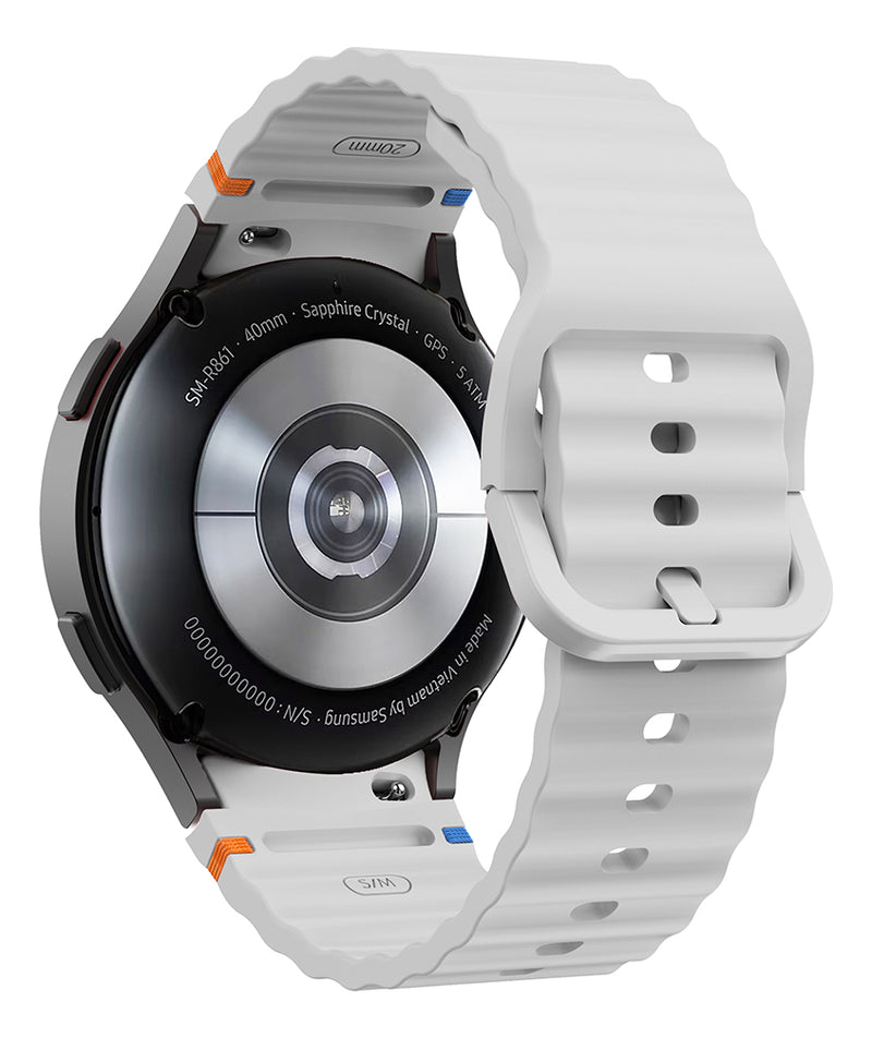 Pulseira De Silicone Ridge 3 Cores 123-alc-07 Marca 123smart Compavel Com Samsung Galaxy Watch 4 5 6 7 Fe 40mm 42mm 43mm 44mm 45mm 46mm 47mm Classic Pro - Cor Preto