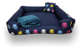 Cama Cachorro 70x70 Cama Pet Pra Cachorro Grande + Manta Cor Marrom De Coroinhas
