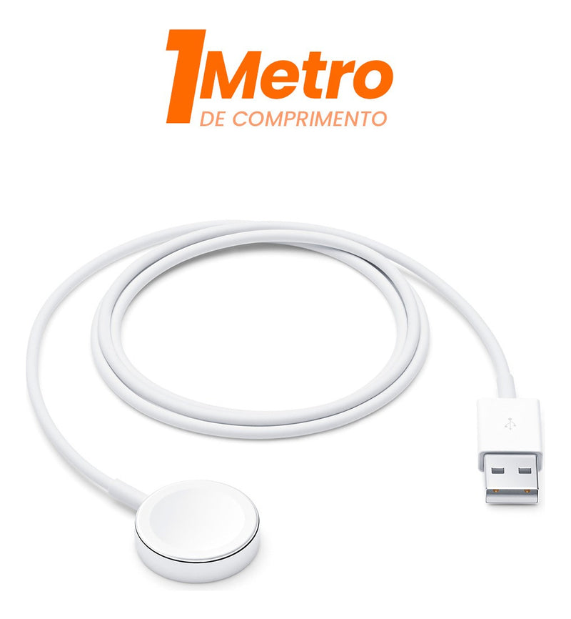 Carregador Compatível Com Apple Watch 2 3 4 5 6 7 8 Se... Cor Branco Usb