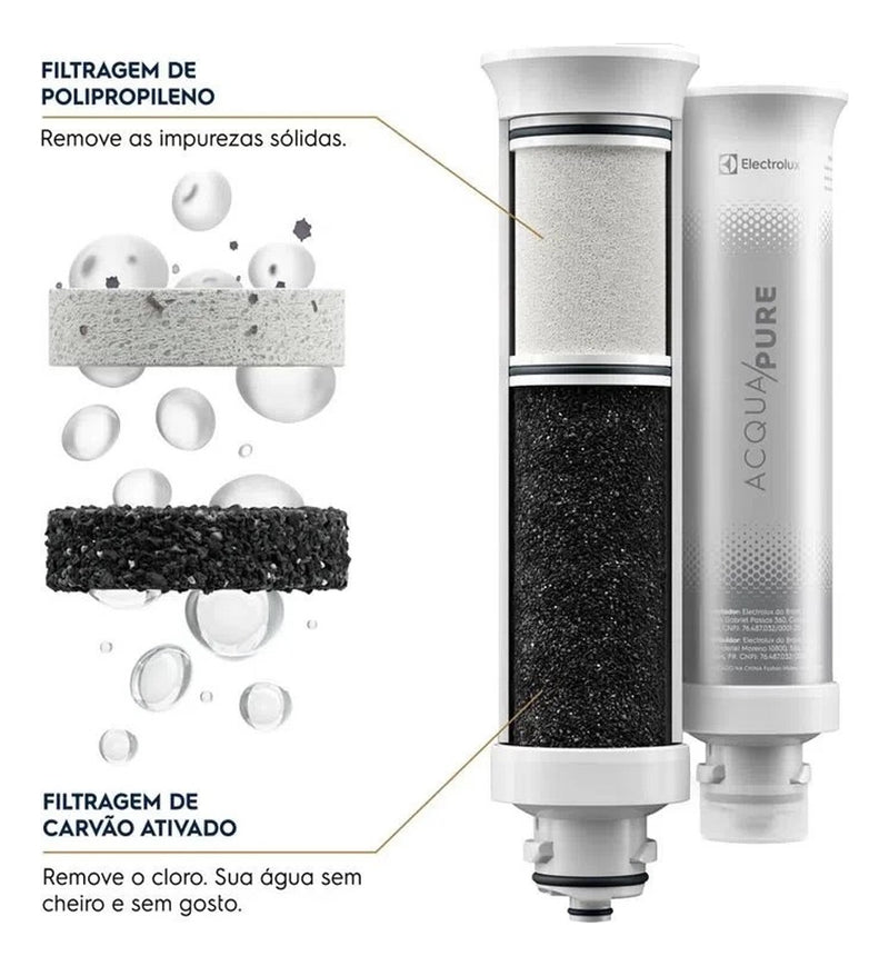 Purificador de Água Gelada Fria e Natural Eletrônico Placa Compacto Electrolux PE12G com Filtro Carvão 6 meses ou 3000L Painel Touch Cinza