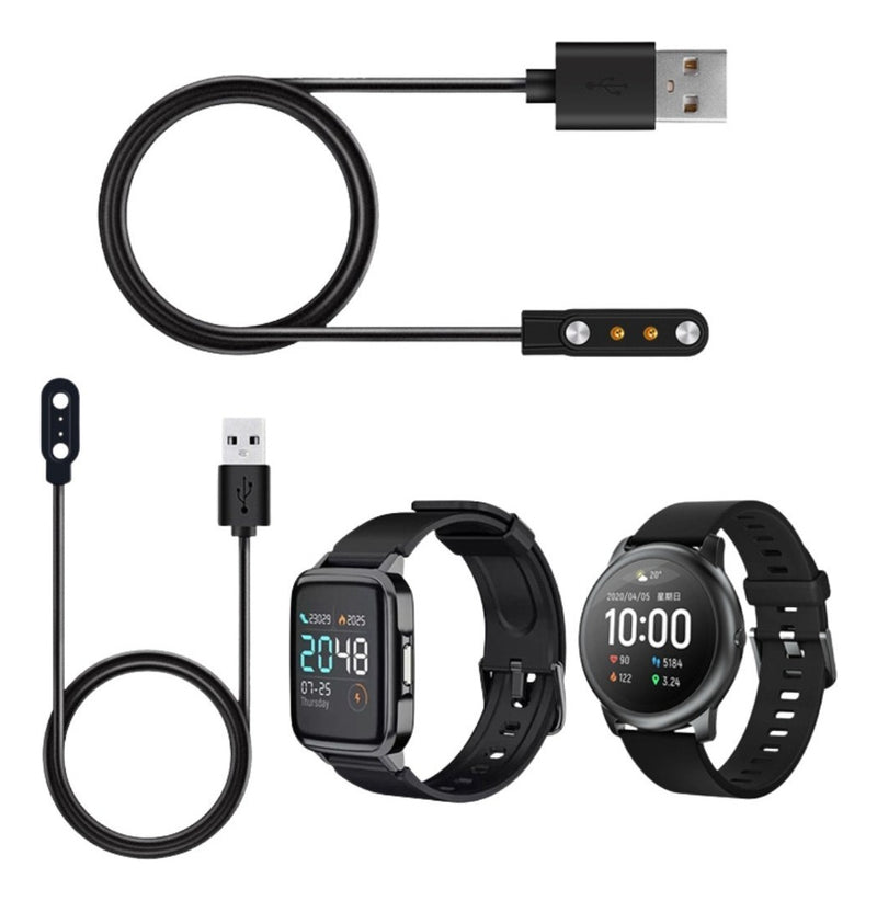 Cabo Carregador Usb Relogio Smartwatch 2 Pinos Champion Cor Preto