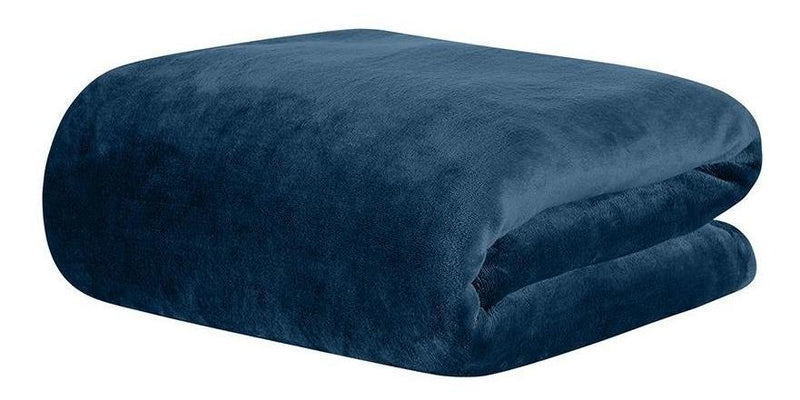 Cobertor Blanket 300 Solteiro - Kacyumara - Blue Night Liso Azul Blue Night - 3517